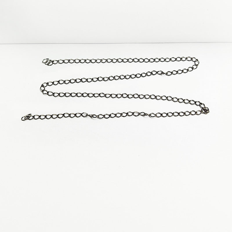Small oval link chain crafted with Black Rhodium Overlay Over Copper, designed for minimalist jewelry styling, delicate layering, and custom everyday accessory designs