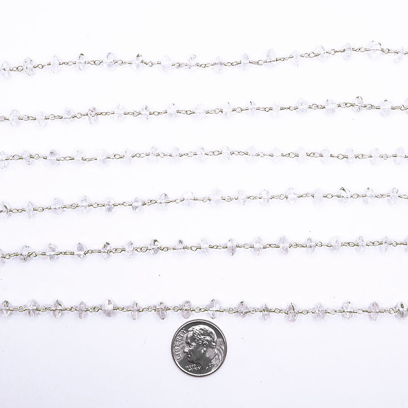 Rose Gold Overlay Over Copper crystal beaded extender chain 4MM jewelry making supply India