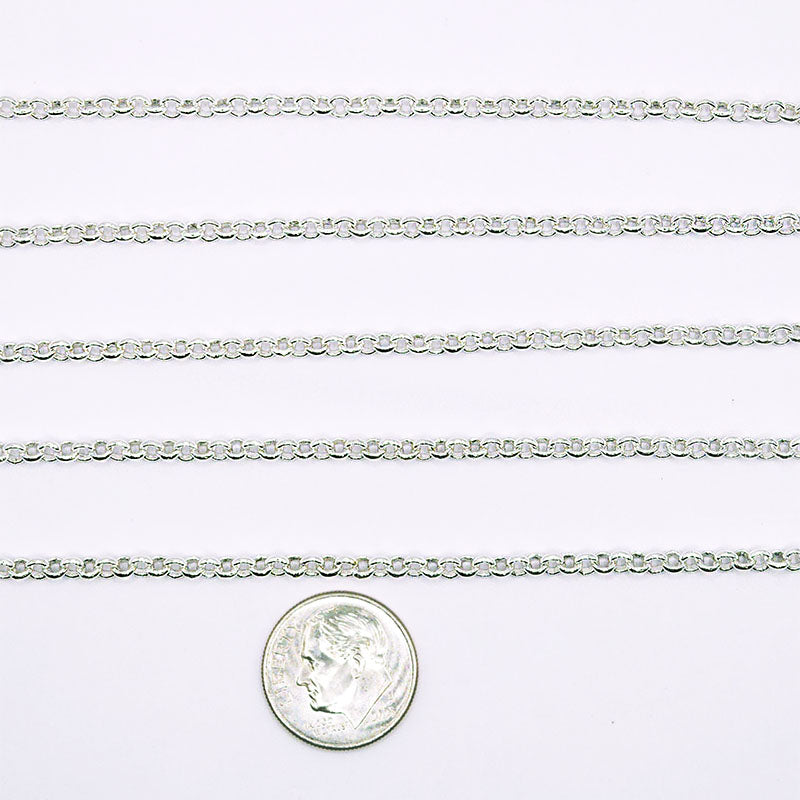 Silver overlay over copper round link chain with polished finish and elegant smooth circular links displayed on white background for retail jewelry use