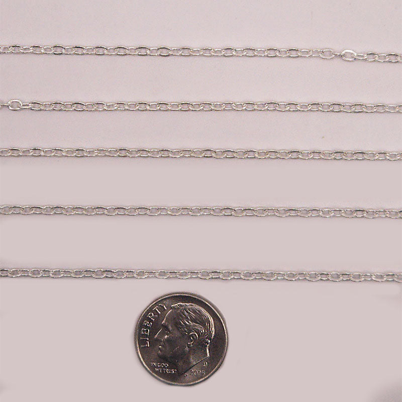 Silver overlay over copper beading and extender chain with polished oval links shown on white background for retail jewelry styling and customization