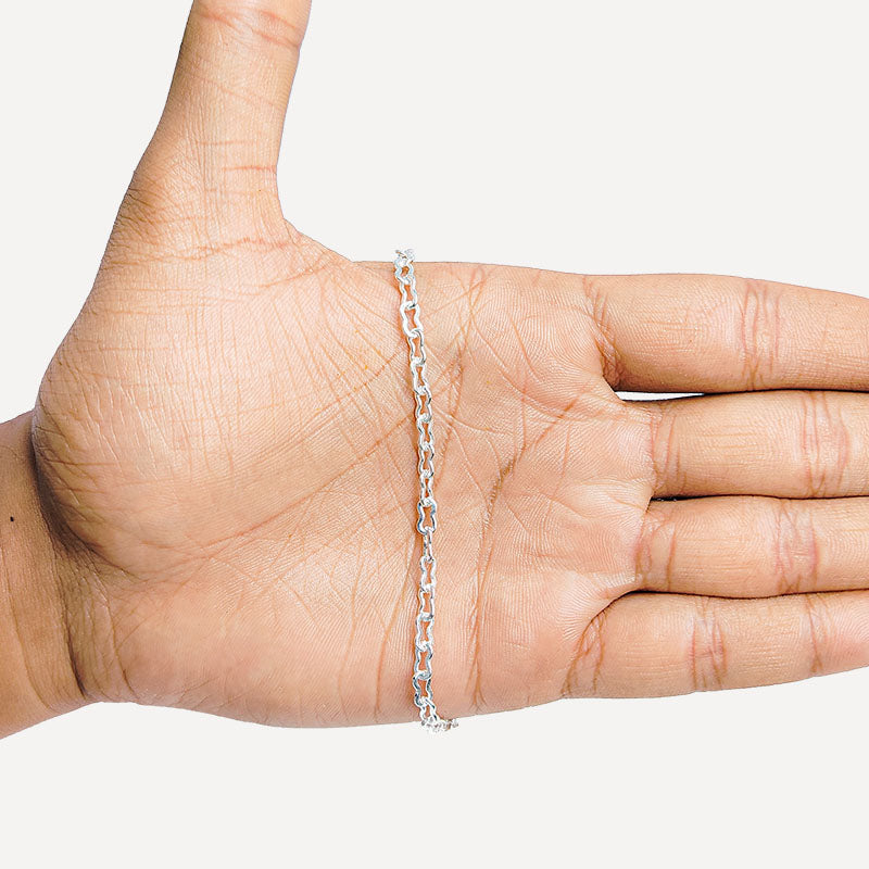 Elegant fine beading and extender chain made with silver overlay over copper featuring polished finish and smooth links for modern jewelry designs