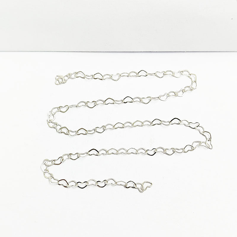 Elegant compact oval beading and extender chain crafted with silver overlay over copper featuring polished finish for modern handcrafted jewelry designs