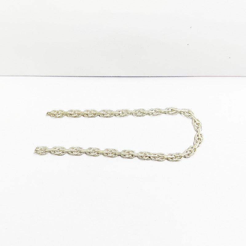 Elegant fine twisted beading and extender chain crafted with silver overlay over copper featuring polished finish for modern handcrafted jewelry designs