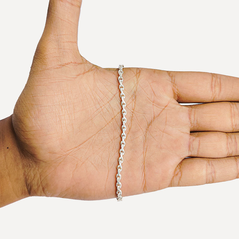 Elegant twisted beading and extender chain crafted with silver overlay over copper featuring polished finish for modern handcrafted jewelry designs