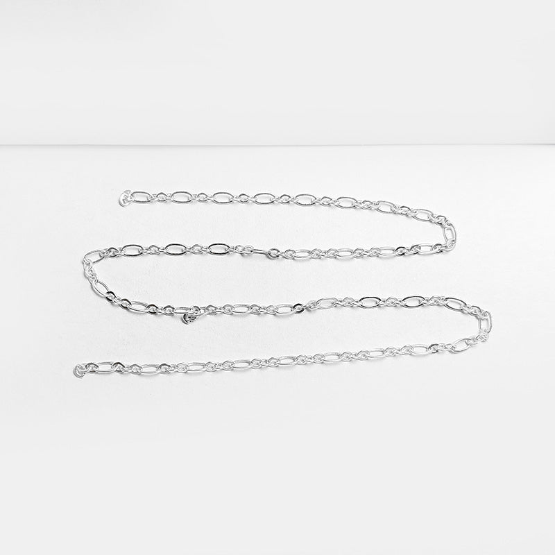 Silver Overlay Beading & Extender Chain crafted with sleek mixed-link detailing and a bright metallic shine. A versatile jewelry component ideal for creating custom necklaces, layered bracelets, anklets, and decorative beading accents.