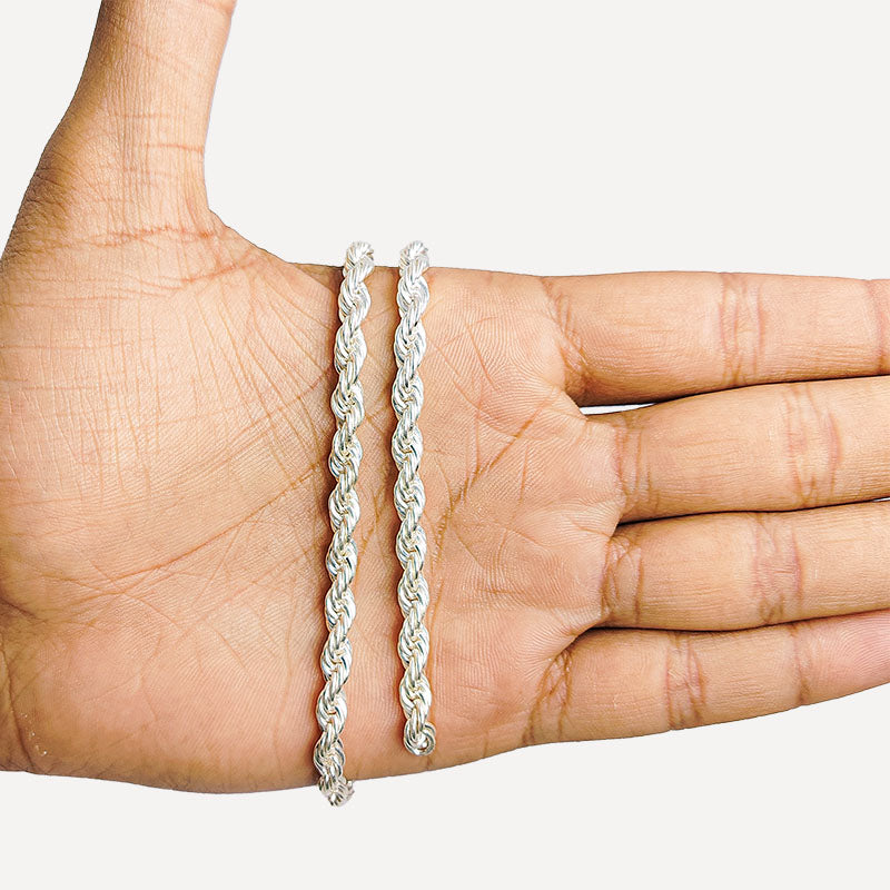 Elegant bold twisted rope beading and extender chain crafted with silver overlay over copper featuring polished finish for modern handcrafted jewelry designs