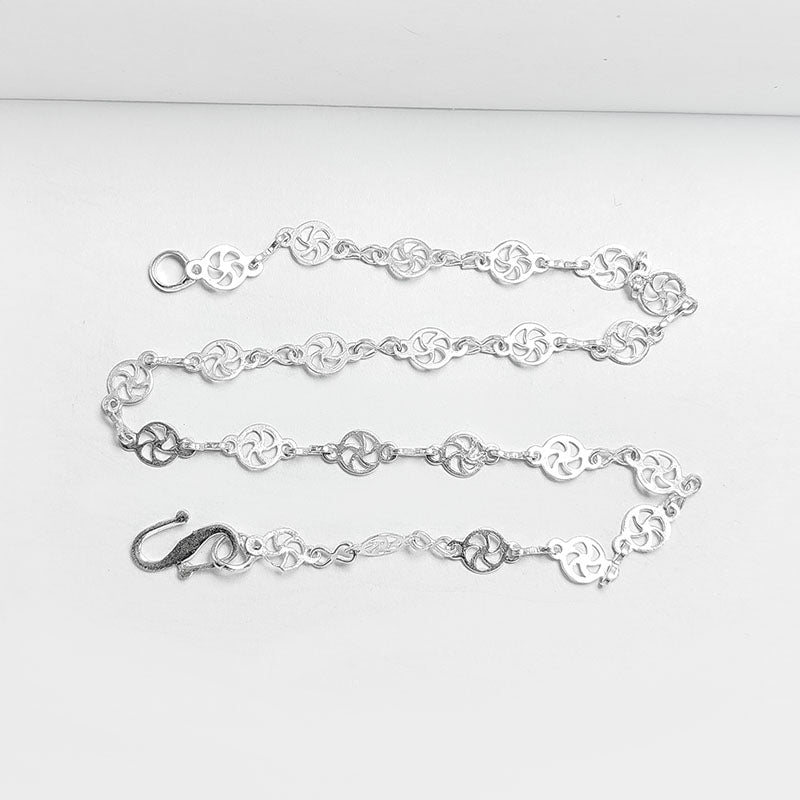 Silver Overlay Over Copper circular link necklace chain sold as per foot, ideal for creating custom necklaces and elegant everyday jewelry designs