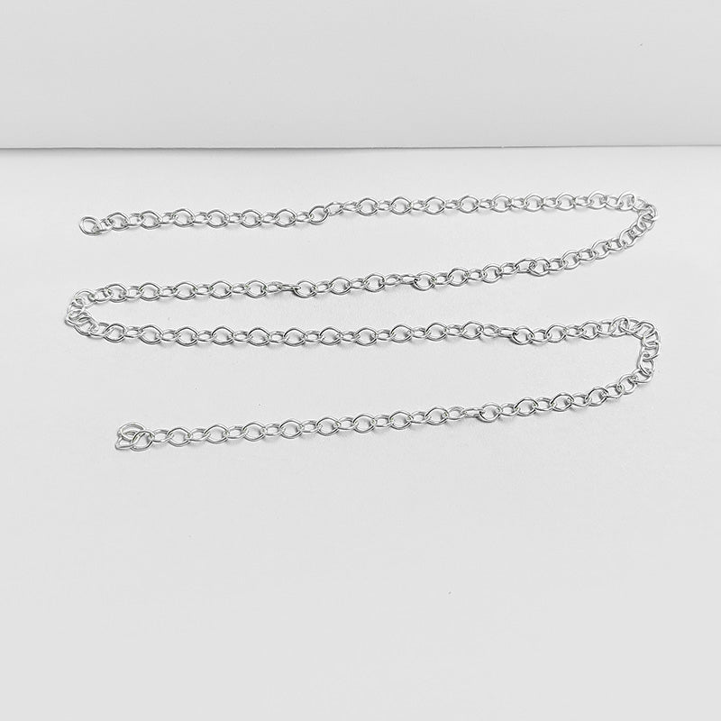 Silver Overlay Over Copper beading extender chain featuring polished oval links for handmade jewelry, necklaces, bracelets, anklets, and DIY jewelry crafting projects