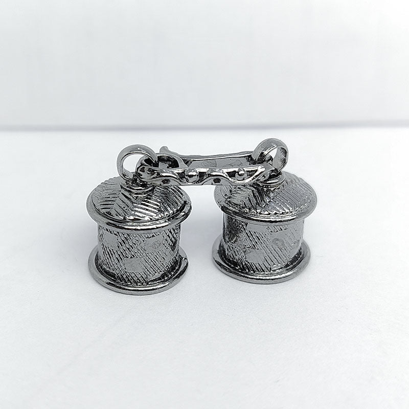 Black Rhodium Overlay Over Copper textured end cap handcrafted in India for jewelry making and cord finishing