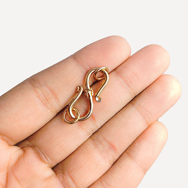 Hook clasp crafted from Rose Gold Overlay Over Copper with smooth polished finish, ideal for handmade jewelry designs requiring secure and elegant closures