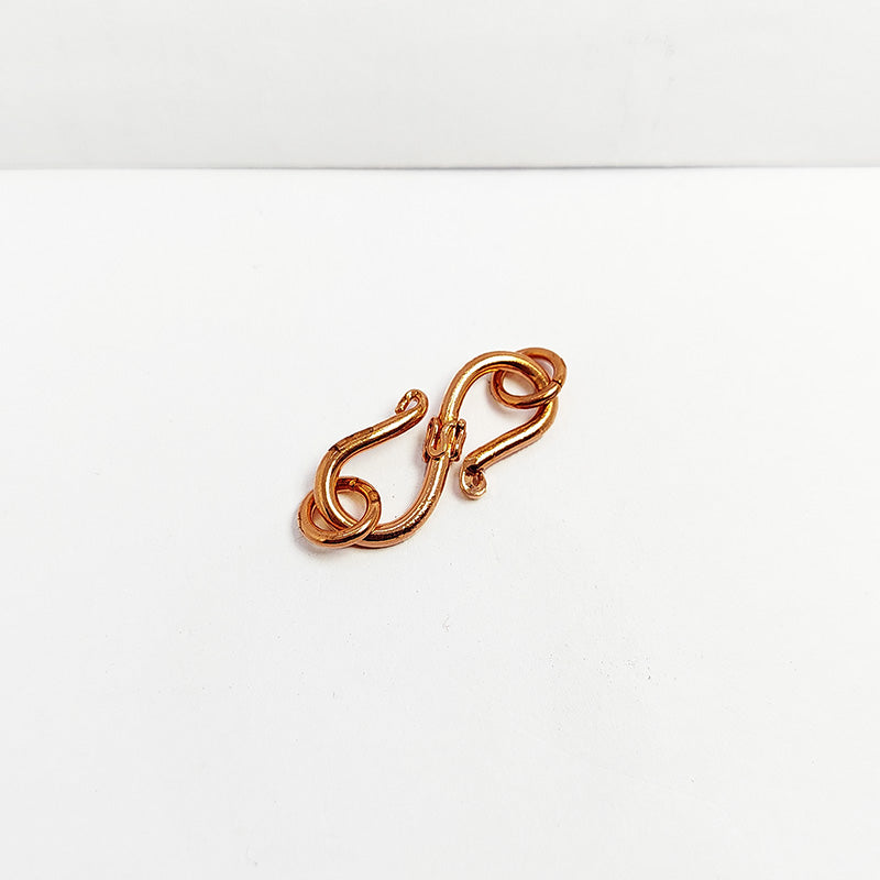 Hook clasp crafted from Rose Gold Overlay Over Copper with smooth polished finish, ideal for handmade jewelry designs requiring secure and elegant closures