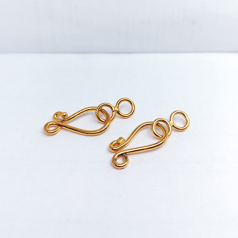 Curved hook component made from Rose Gold Overlay Over Copper with smooth polished finish, ideal for handmade jewelry designs requiring secure and elegant connections