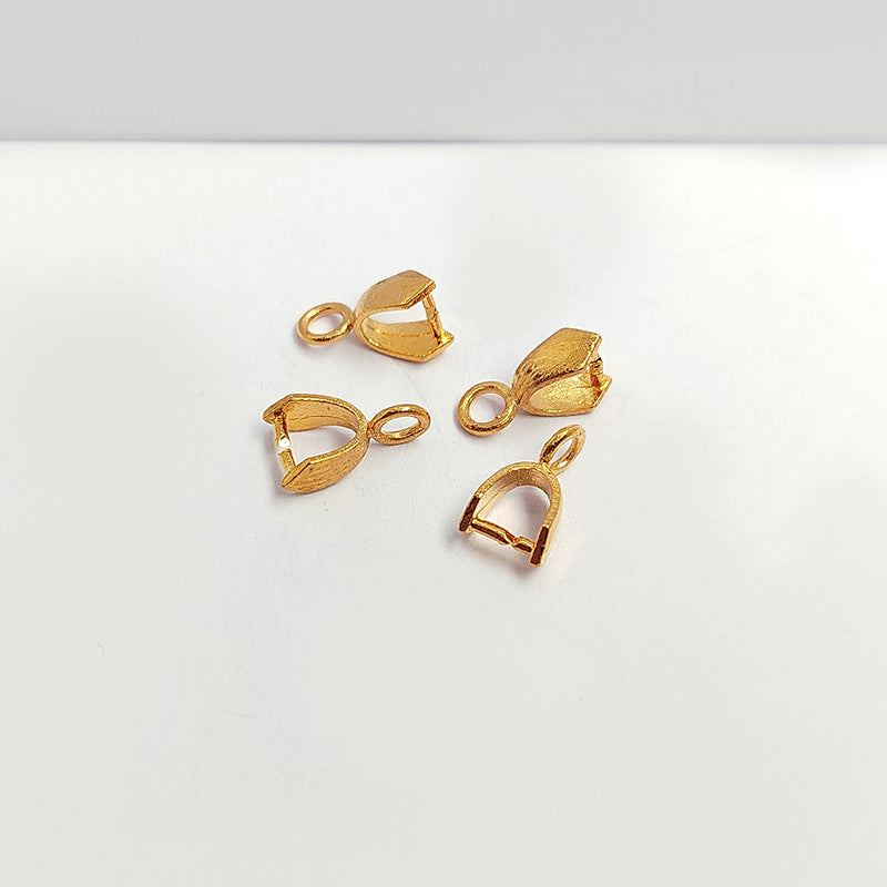 Elegant Rose Gold Overlay Over Copper Pendant Bail India stirrup shape 11MM polished jewelry finding handcrafted in India.