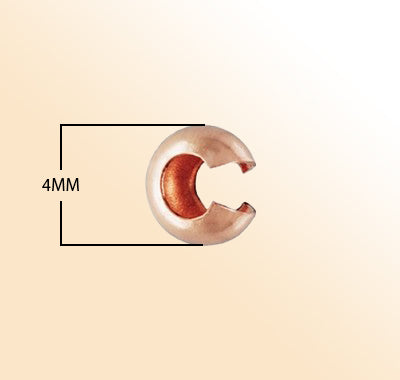 Rose Gold Overlay crimp cover bead for necklace and bracelet finishing