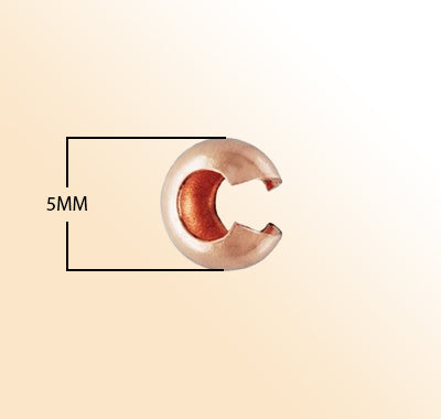 Rose Gold Overlay crimp cover bead for necklace and bracelet finishing