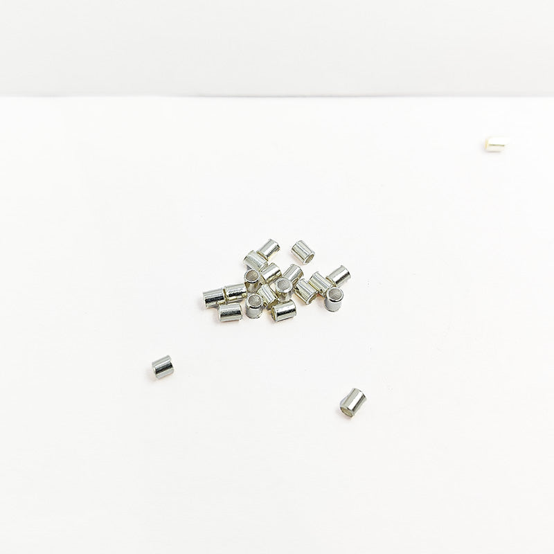 Silver overlay crimp bead over copper handcrafted in India for jewelry making