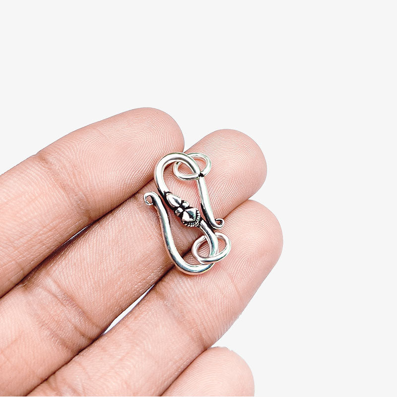 Silver overlay over copper hook handcrafted in India for retail jewelry making