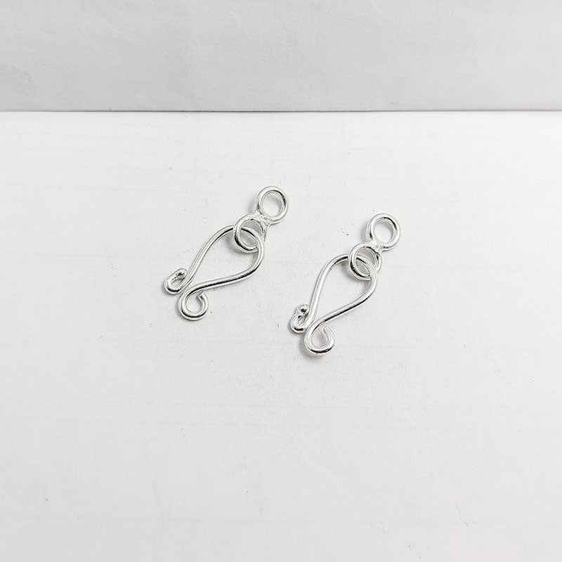 Silver overlay over copper scroll hook handcrafted in India for retail jewelry making
