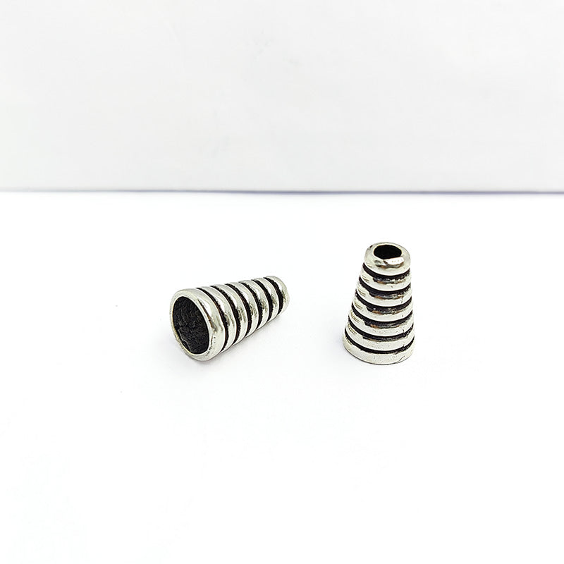 Silver Overlay Over Copper artisan spiral cone handmade in India with oxidized finish.