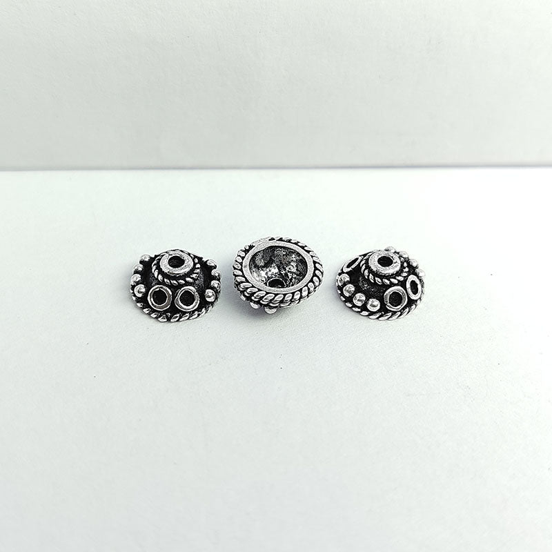 Silver Overlay Over Copper decorative dome bead cap jewelry making supply pack India