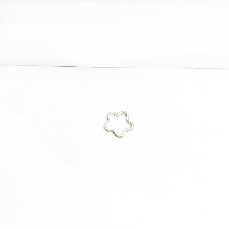 Silver Overlay Over Copper India star shape open connector with antique finish for jewelry making.