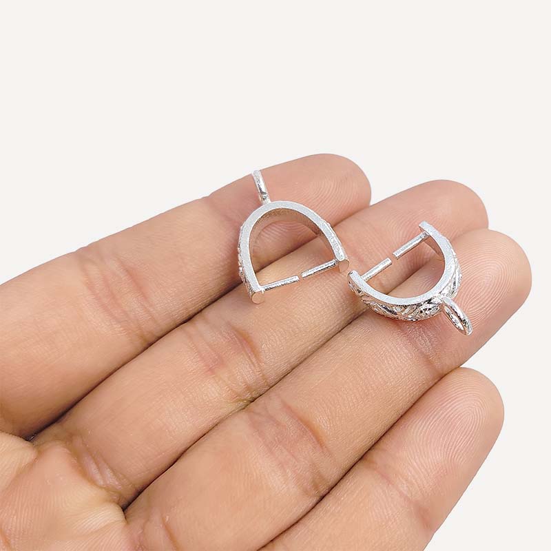 Silver Overlay Over Copper India polished Pendant Bail Without Oxide with smooth finish.