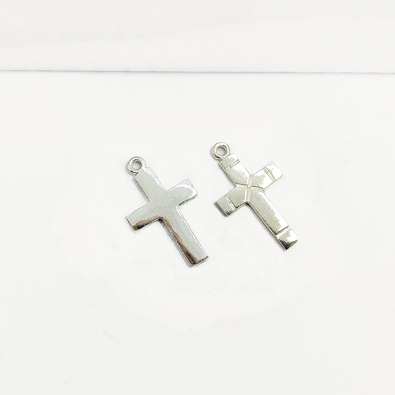 Silver Overlay Over Copper cross pendant handcrafted in India with antique oxidized finish.