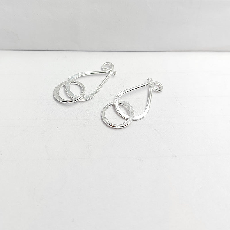 Silver Overlay Over Copper hook and ring clasp handcrafted in India with antique oxidized finish.