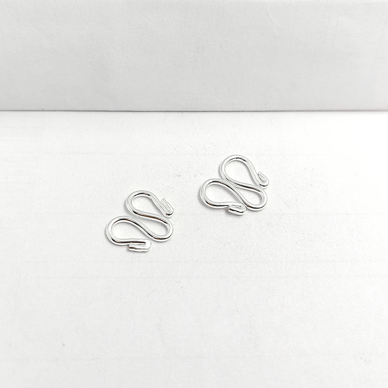 Silver Overlay Hook handcrafted in India with oxidized finish for necklace and bracelet jewelry closures.