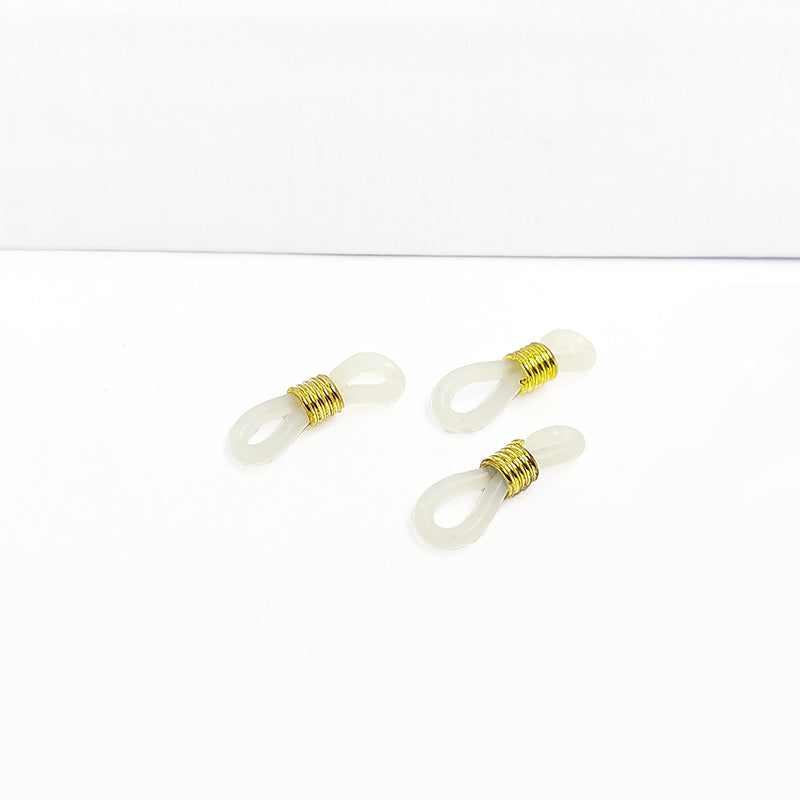 18K Gold Overlay With plastic eye glass holder featuring elegant infinity loop shape with polished gold center detail