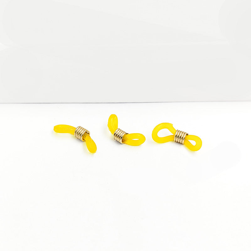 18K Gold Overlay India handcrafted plastic eye glass holder with polished gold center and loop-shaped design