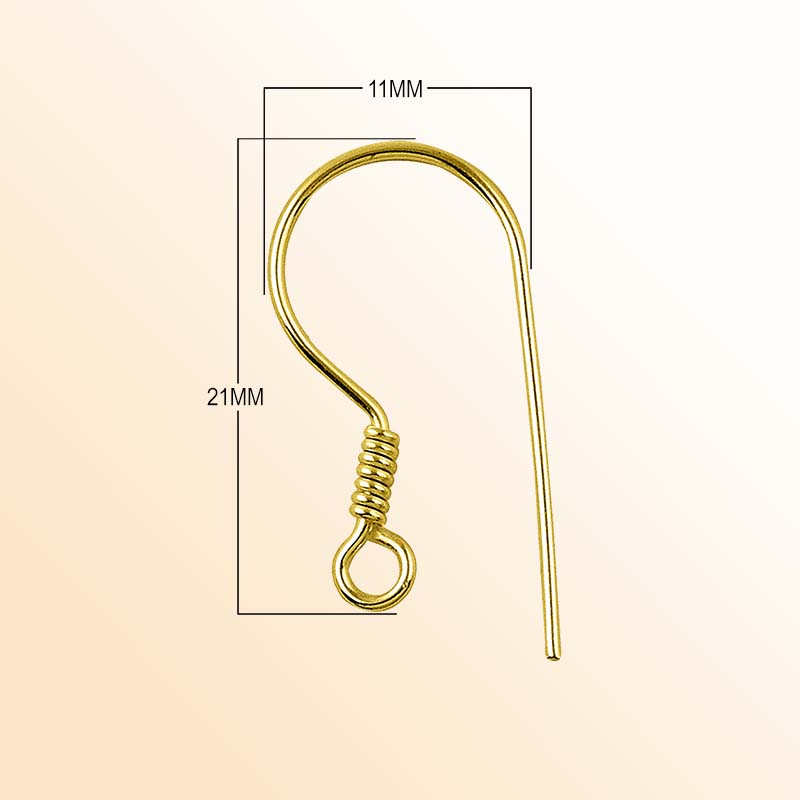 Elegant 18K Gold Overlay India Coil Earwire For Earrings With Polished Finish Handcrafted In India