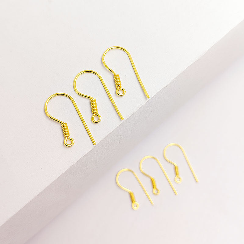 Elegant 18K Gold Overlay India Coil Earwire For Earrings With Polished Finish Handcrafted In India