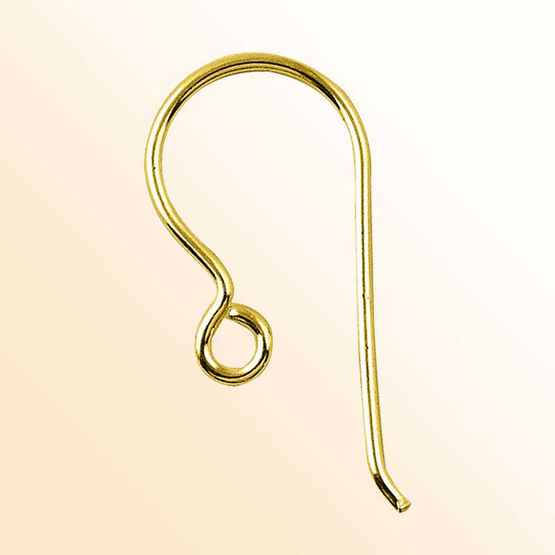 Elegant 18K Gold Overlay India Hook Earwire For Earrings With Smooth Polished Finish Handcrafted In India