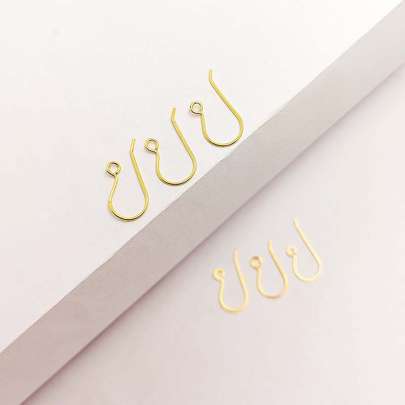 Elegant 18K Gold Overlay India Hook Earwire For Earrings With Smooth Polished Finish Handcrafted In India