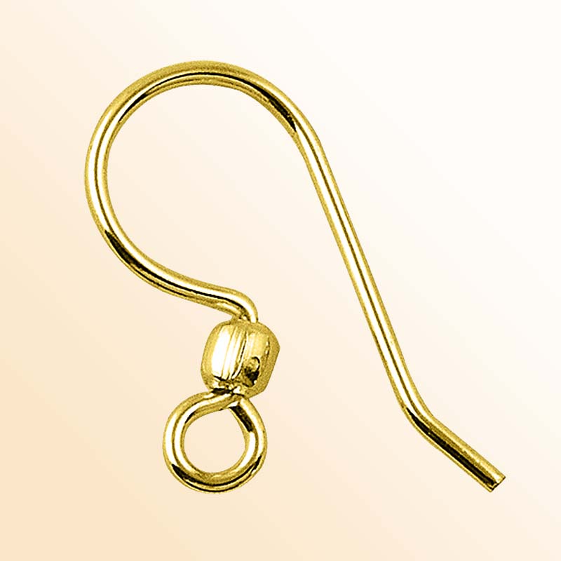 Elegant 18K Gold Overlay India Bead Earwire For Earrings With Polished Finish Handcrafted In India