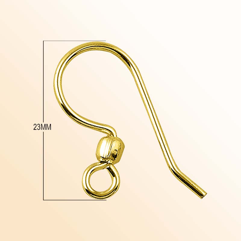 Elegant 18K Gold Overlay India Bead Earwire For Earrings With Polished Finish Handcrafted In India