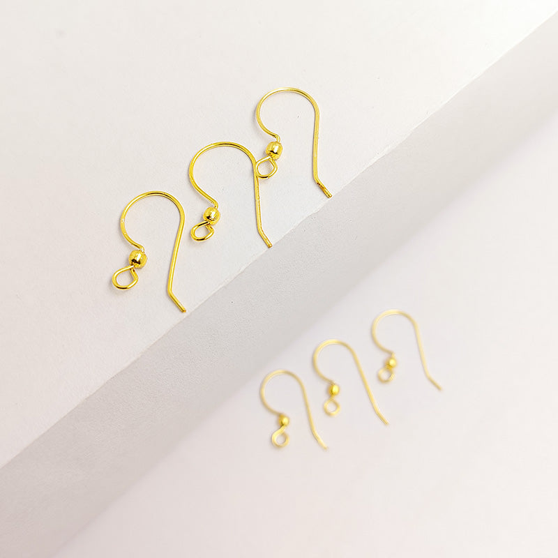 Elegant 18K Gold Overlay India Bead Earwire For Earrings With Polished Finish Handcrafted In India