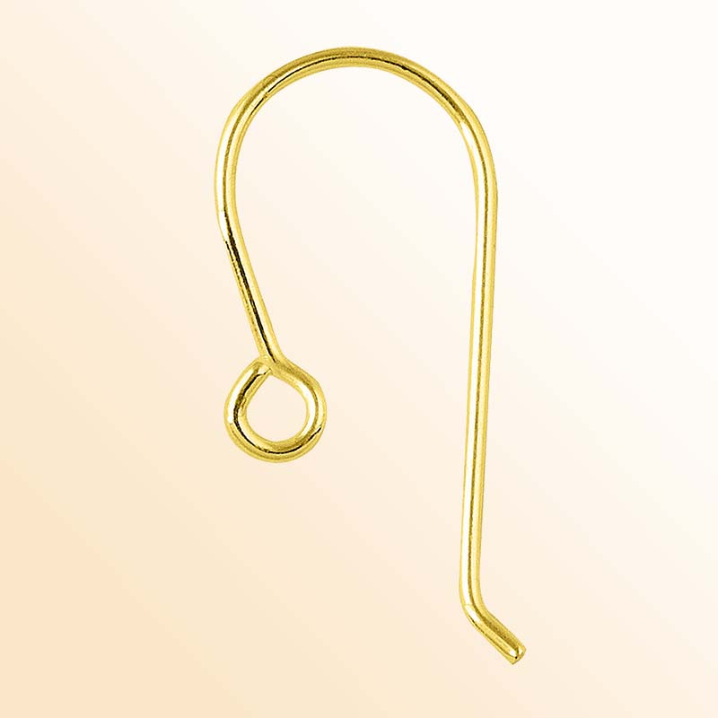 Elegant 18K Gold Overlay India Smooth Hook Earwire For Earrings With Polished Finish Handcrafted In India