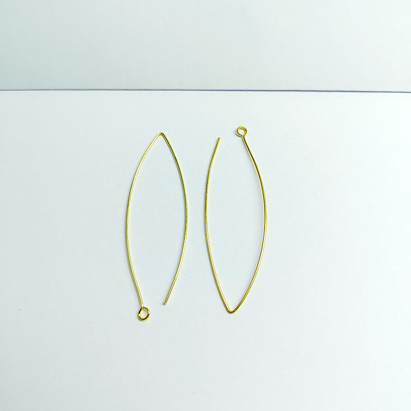 Elegant 18K Gold Overlay India Marquise Earwire For Earrings With Polished Finish Handcrafted In India