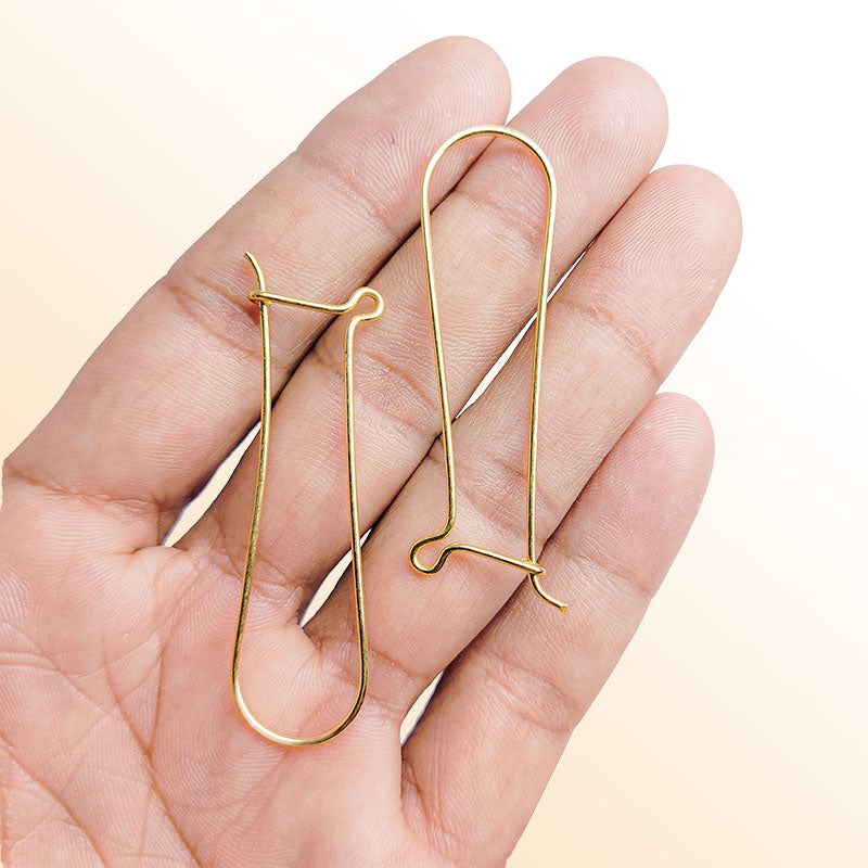 Elegant 18K Gold Overlay India Leverback Earwire For Earrings With Polished Finish Handcrafted In India