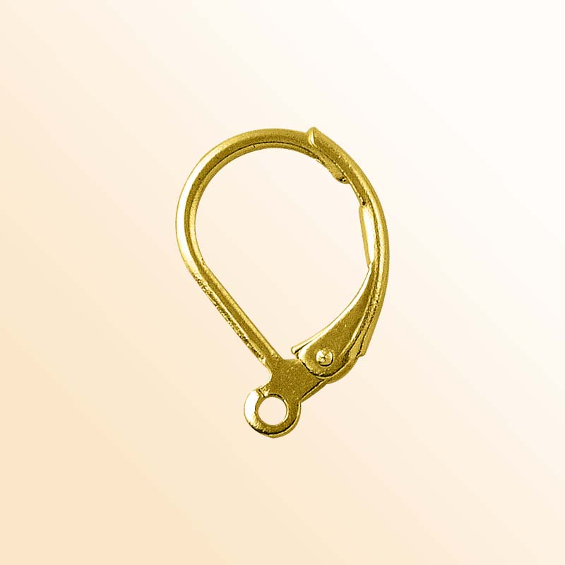 Elegant 18K Gold Overlay India Leverback Hoop Earwire For Earrings With Polished Finish Handcrafted In India