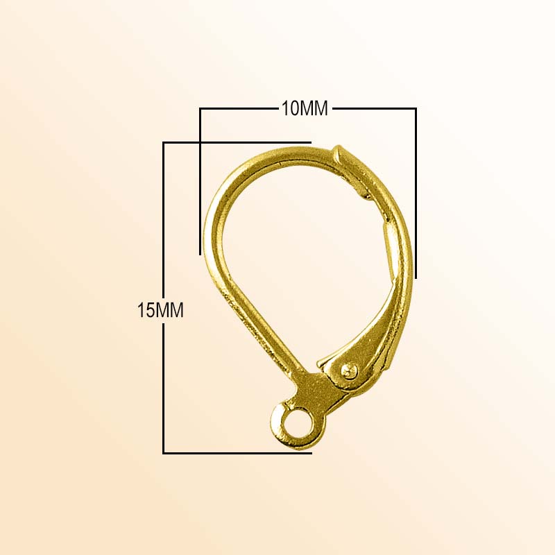Elegant 18K Gold Overlay India Leverback Hoop Earwire For Earrings With Polished Finish Handcrafted In India