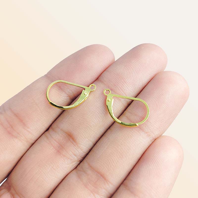 Elegant 18K Gold Overlay India Leverback Hoop Earwire For Earrings With Polished Finish Handcrafted In India