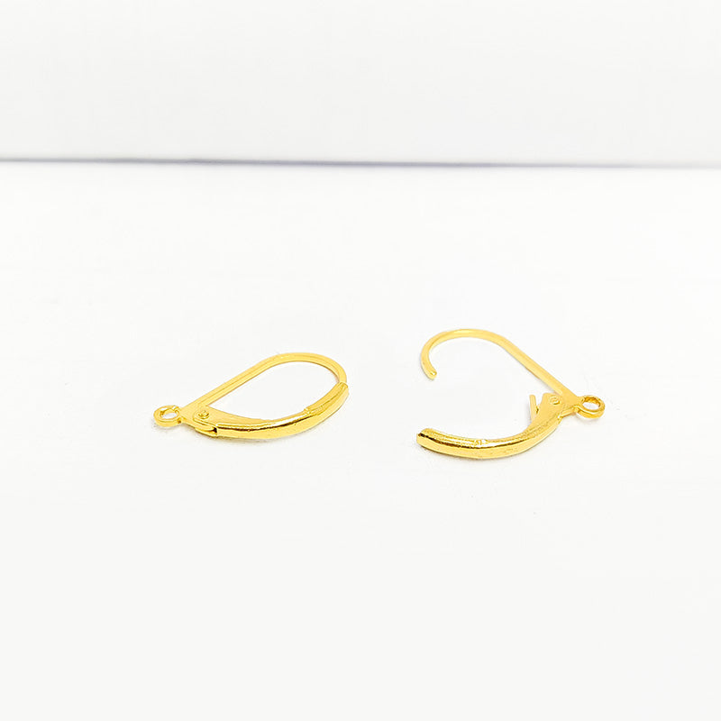 Elegant 18K Gold Overlay India Leverback Hoop Earwire For Earrings With Polished Finish Handcrafted In India