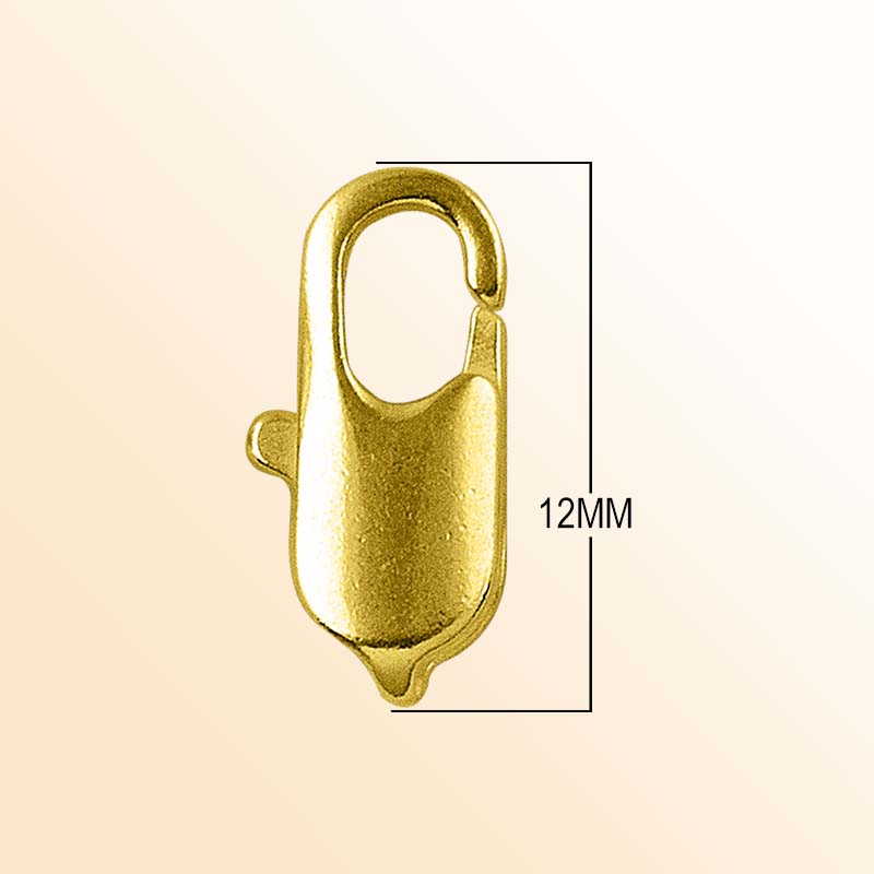 Elegant 18K Gold Overlay India Flat Lobster Clasp For Jewelry With Polished Finish Handcrafted In India