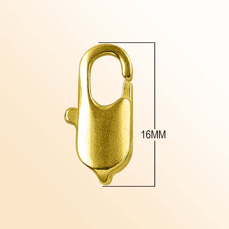 Elegant 18K Gold Overlay India Flat Lobster Clasp For Jewelry With Polished Finish Handcrafted In India