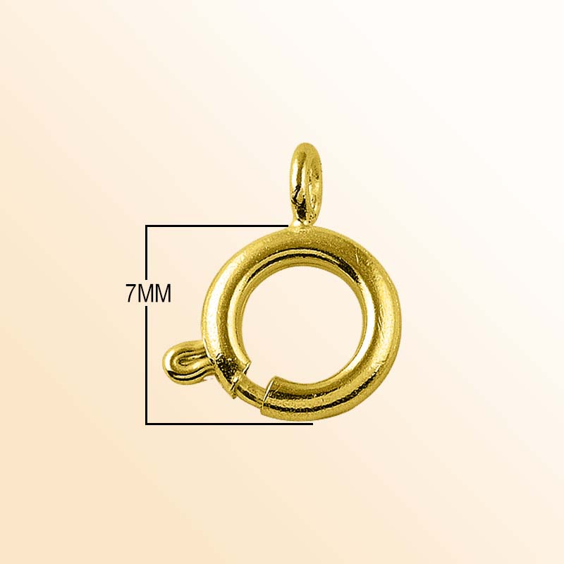 Elegant 18K Gold Overlay India Spring Ring Clasp For Jewelry With Polished Finish Handcrafted In India