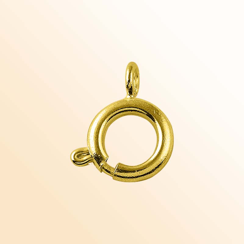 Elegant 18K Gold Overlay India Spring Ring Clasp For Jewelry With Polished Finish Handcrafted In India