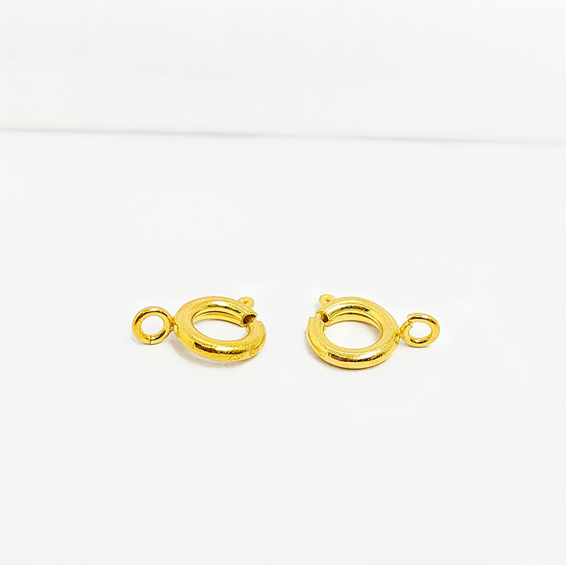 Elegant 18K Gold Overlay India Spring Ring Clasp For Jewelry With Polished Finish Handcrafted In India